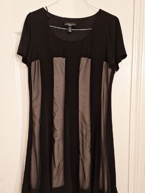R&M Richards Black Sheer Panel Dress